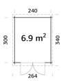 Záhradný domček Ella 6.9 m²