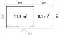 Záhradný domček Elsa 11.3+8.1 m²