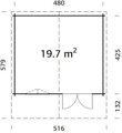 Záhradný domček Britta 19.7 m²