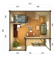 Záhradná chatka Emily 40.1+5.2 m²