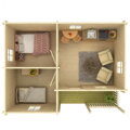 Záhradná chatka Sandra 21.5+3.7 m²