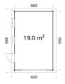 Drevená garáž Rasmus 19 m² bez dverí
