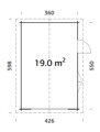Drevená garáž Roger 19,0 m² bez dverí