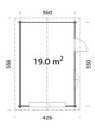 Drevená garáž Roger 19,0 m² so sekčnými dverami