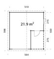 Drevená garáž Roger 21,9+5,2 m² bez dverí