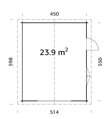 Drevená garáž Roger 23,9 m² bez dverí