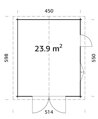 Drevená garáž Roger 23,9 m² s drevenými dverami