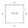 Drevená garáž Roger 27,7 m² bez dverí