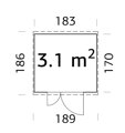 Drevárnička Leif 3,1 m²